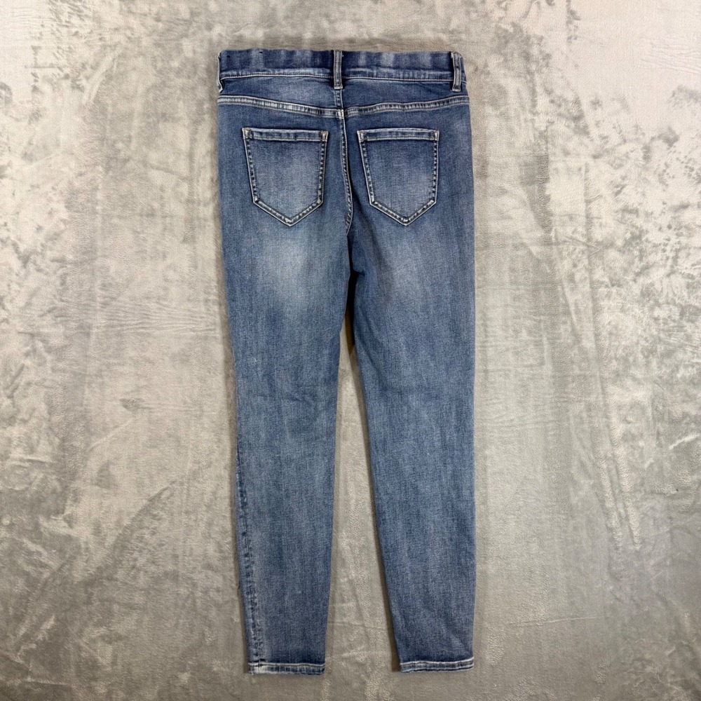 Liverpool Pull On Ankle Skinny Jeans Women's Size 6/28 Blue Distressed Pants - Picture 2 of 8